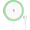 CESTONE Max 15 W caricatore magnetico | Fast Mag-Safe pad di ricarica wireless compatibile con iPhone 16/15/14/13/12 serie e AirPods4/3/2/Pro/Pro2 | con luce LED (bianco)