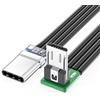 Shuade Cavo sottile piatto corto USB TypeC a nastro FPC da 90 gradi a MicroUSB per dati e ricarica USBC al cavo MicroUSB
