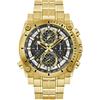 Bulova Orologio cronografo al quarzo ad alta precisione da uomo, con cristallo minerale curvo, resistente all'acqua fino a 300 m, lancetta dei secondi continua, indicatori luminosi, Color oro, Moderno