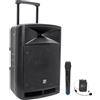 BoomToneDJ Sistema audio portatile nero 600W con Bluetooth, BoomTone DJ TRAVELSOUND12-VHF. Lettore USB, SD e Micro mano e fascia VHF inclusi. Ideale per DJ, karaoke, spettacoli di strada e feste