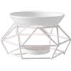 Kuntesetty Bruciatore di Oli Essenziali, Diffusore di Aromaterapia, Portacandele in Metallo, Pezzo Decorativo in Ceramica, Adatto Come Regalo di Natale, Bianco