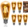Aigostar ST64 Lampadina Stile Decorazioni Vintage Edison, Lampadina Led E27 Da 4W(Equivalente A 35W), 2200K Lampadina A Filamento Led Bianco Caldo, 400 Lumens,Non Dimmerabile,Confezione Da 5 Unità