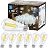 Aigostar Filamento Lampadine Led E27 Luce Fredda 6500K,8W Equivalenti a 69W,950Lm,ST64 Stile Vintage, Non Dimmerabile, Pacco da 6 Pezzi
