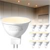 Aigostar GU5.3 LED Lampadina MR16, 6W (equivalenti a 45W), 550 lumen, Luce Calda 3000K，AC/DC12V, Non dimmerabile, Pacco da 10