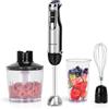Aigostar Buckle - Frullatore a immersione 4 in 1 da 1000 W. Mixer subacqueo con 6 velocità + Turbo. Mixer multifunzione con tritacarne da 500 ml, misurino da 600 ml e frusta, senza BPA