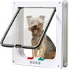 Nobleza - Gattaiola per Gatti e Cani, Porta per Gatti a 4 Vie con Magnete, Entrata e Uscita Controllabile Porta Scorrevole per Finestra di Sicurezza per Animale Domestico (Bianca, L)