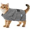 Nobleza Accappatoio per Cani in Microfibra con Velcro, Super Assorbente e Ad Asciugatura Rapida, Accappatoio per Cani e Gatti, Cinque Taglie, Morbido Asciugamano per Cani (XS Grigio)