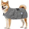 Nobleza Accappatoio per Cani in Microfibra con Velcro, Super Assorbente e Ad Asciugatura Rapida, Accappatoio per Cani e Gatti， Cinque Taglie, Morbido Asciugamano per Cani (M Grigio)