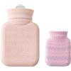 Limtula Piccola borsa dell'acqua calda in silicone da 300 ml con custodia morbida per microonde borsa dell'acqua per uso invernale