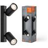 LEDVANCE LED SPOT OCTAGON 2x3,4 W, GU10, 460 lm, nero, 2.700K, bianco caldo, lampada LED intramontabile e sostituibile, ideale per interni, teste orientabili, dimmerabile