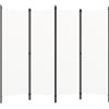vidaXL Paravento a 4 Pannelli Divisorio Separè Byobu Pieghevole Schermo Separatore Ambienti Interni Protezione Privacy Bianco 200x180 cm
