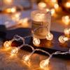 HHMTAKA Striscia di luci a LED per interni, a batteria, 40 LED bianco caldo, 6 m, per interni, camera da letto, decorazione natalizia