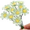 FANLUTYIN Ceramic Flower Bouquet Set of 10 Handmade Ceramic Roses Simulated Flowers Floral Decorations, Creative Gifts for Flora Home Decor (Light Green Daisies, 10 Inch (Pack of 10))