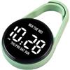 MURYE Orologio elettronico a LED da appendere con controllo tattile, piccolo orologio da tasca con clip portachiavi, funzionamento a batteria, per zaini, cinture, controllo tattile, orologio da tasca