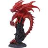 Nemesis Now Figura di radici draconiche 28,5 cm, resina, drago rosso su pietra, ornamento drago rosso, regalo da collezione, fuso in resina di alta qualità, sapientemente dipinto a mano