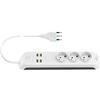 Vimar 00447.CC.B Multipresa smart Wifi, compatibile con Alexa e Google home, 3 uscite Schuko, 4 USB A, spina 16A, controllo vocale o remoto con App View