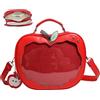 Rachlicy Borsa Apples Ita Borsa rossa con spilla in PU a tracolla Kawaii con tracolla regolabile a giapponese per feste tema cosplay anime