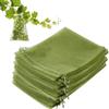 BUCOMTU 100 Pezzi Sacchetto di Protezione dell'uva,20 * 30cm con Coulisse Sacchetti Protezione Frutta,Protegge da Vespe, Mosche della Frutta, Uccelli e Altri Insetti, Verde Militare