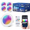 Aigostar Faretti LED da Incasso per Cartongesso 6W, Smart Bluetooth Mesh Lampada da Soffitto, RGB Dimmerabile, Bianco Caldo a 2700-6500K, Compatibili con Alexa, App Controllo, Ф100-110mm, 4 unità