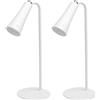 Aigostar 2 Pezzi Lampada da Scrivania LED Magnetica 4 in 1, Lampada da Tavolo 360° Regolabile, Regolabile Touch, Ricaricabile USB per Lettura, Comodino, Clip/Montaggio a Parete, Torcia - Bianco