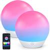 Aigostar Lampada da Comodino Smart, Controllo dei Colori a strati Bluetooth Lampada Tavolo Compatibile con Alexa, Dimmerabile RGB CCT, per camera da letto soggiorno, 2pcs