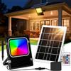 Aigostar - 50W Faro LED Esterno RGB con Telecomando, 4000mAh Batteria di Grande Capacità e Pannello Solare. Faretti Solari Esterno per Interni, Giardini, Cortili, Portici, Impermeabile IP66