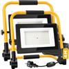 Aigostar Faretto LED da Cantiere 100W con Interruttore Impermeabile，2 Pezzi，9000 Lumen，4 Metri di Filo，Farò LED da Cantiere con Spina，Luce Bianca 6500K，Portatile，Ideale per cantiere edile， officina
