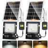 Aigostar - Faro led esterno con grande pannello solare，cavo 5M，dimmerabile 3000/4000/6500K，4000mAH，Batteria di grande capacità，Faretto led da esterno solare con telecomando e timer，IP66