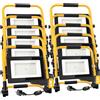 Aigostar Faretto LED da Cantiere 100W con Interruttore Impermeabile，9000 Lumen，4 Metri di Filo，Farò LED con Spina，Luce Bianca 6500K，Portatile，10 Pezzi