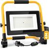 Aigostar Faretto LED da Cantiere 100W con Interruttore Impermeabile，4 Metri di Filo，Farò LED da Cantiere con Spina，Luce Bianca 6500K，Portatile，Ideale per cantiere edile， officina