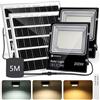 Aigostar - Faro led esterno con grande pannello solare，cavo 5M，16000mAH，Batteria di grande capacità，dimmerabile 3000/4000/6500K，Faretto led da esterno solare con telecomando e timer，IP66，2 Pezzi