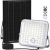 Aigostar-Faro led esterno con grande pannello solare，8000mAH，Batteria di Grande Capacità，Due modalità: sensore di movimento e sensore crepuscolare.Faretto LED solare con telecomando，6500K，IP66.