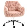 Vinsetto Sedia girevole sedia computer regolazione dell'altezza del sedile sedia per ragazze ecopelle schiuma rosa + argento 57 x 60 x 75-85 cm