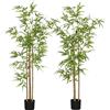 HOMCOM Pianta artificiale Bambù albero artificiale altezza 180 cm con vaso, decorazione interna, molto realistico