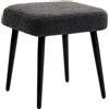 HOMCOM Sgabello con Poggiapiedi e Seduta Imbottita, Effetto Cachemire, Gambe in Acciaio, 42x42x44 cm, Grigio Scuro | Aosom Italy