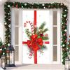 YJSZY Decorazioni Natalizie Per Porta,210x90cm,Albero Di Natale Con Babbo Natale E Alce,Fuori Porta Natalizio,Con Elastico,Facile Da Installare,Copertura Con Natale Per Porta,Copriporta Cover (Color 6)