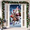 YJSZY Decorazioni Copriporta Babbo Natale 210 × 90 Cm,Decorazione Copri Porta Natalizia,Banner Copriporta Natalizio Per Esterni Ed Interni,Rosso Rosa Farfalla Alce Pupazzo Di Neve Cover (Color 8,90x210cm)