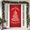 YJSZY Decorazioni Natalizie Per Porta,210x90cm,Albero Di Natale Con Babbo Natale E Alce,Fuori Porta Natalizio,Con Elastico,Facile Da Installare,Copertura Con Natale Per Porta,Copriporta Cover (Color 9)