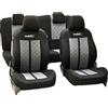 WRC 007588 Set Fodere Sedili Auto Universali Racing Nero/Argento