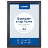 Europel Cornice Economy Snap A3, colore nero, profilo in alluminio 25 x 11 mm, per poster 29,7 x 42 cm, pellicola antiriflesso, visualizzazione di pubblicità, menù, hotel, ufficio, ristorante