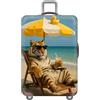 YJSZY Copri Valigia Elastico,Con Motivo Animali Da Spiaggia,Coprivaligie Da Viaggio Per Valigie Da 18-32 Pollici,Antipolvere E Antigraffio,Luggage Cover Per Bambini E Adulti (Tigre,XL(29-32inch))