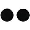 AeraVida Semplicemente eleganti dischi neri di intarsi in onice nera in argento Sterling 925 base cerchio orecchini a perno per casual unisex accessori moda