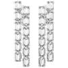 Swarovski Millenia - Orecchini a clip placcati al rodio, taglio ottagonale, colore: bianco, 5.5 cm x 1.3 cm, Cristallo, Cristalli