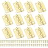 PATIKIL Cerniere a Scatto Piccole 5/8 Pollici, 12pz Mini Cerniera per Scatole Gioielli con Viti per Scatole Gioielli in Legno Armadietto Cassetti Porte Cancelletto, Oro