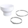 DAYnagh Riduttore per ventola di estrazione, connettore di riduzione del tubo con 2 clip per tubi in acciaio inossidabile (91-165 mm), riduttore da 150 a 100 mm