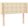 vidaXL Testiera con orecchie crema 83x16x78/88 cm in tessuto