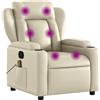 vidaXL Sedia da massaggio in Pelle finta crema