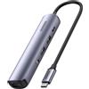 Ugreen Hub / Adattatore Ugreen Revodok Cm418 da Usb-C a 2X Usb, Hdmi 4K 30 Hz, Rj45 1Gbps, Pd 100W (Grigio)