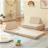 en.casa Divano da gioco per bambini 'Norhulta' 5 pezzi in schiuma 150 x 66 x 46 cm Cord Beige
