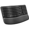 LOGITECH Tastiera ergonomica wireless Logitech Wave Keys, layout AZERTY, con poggiapolsi in memory foam